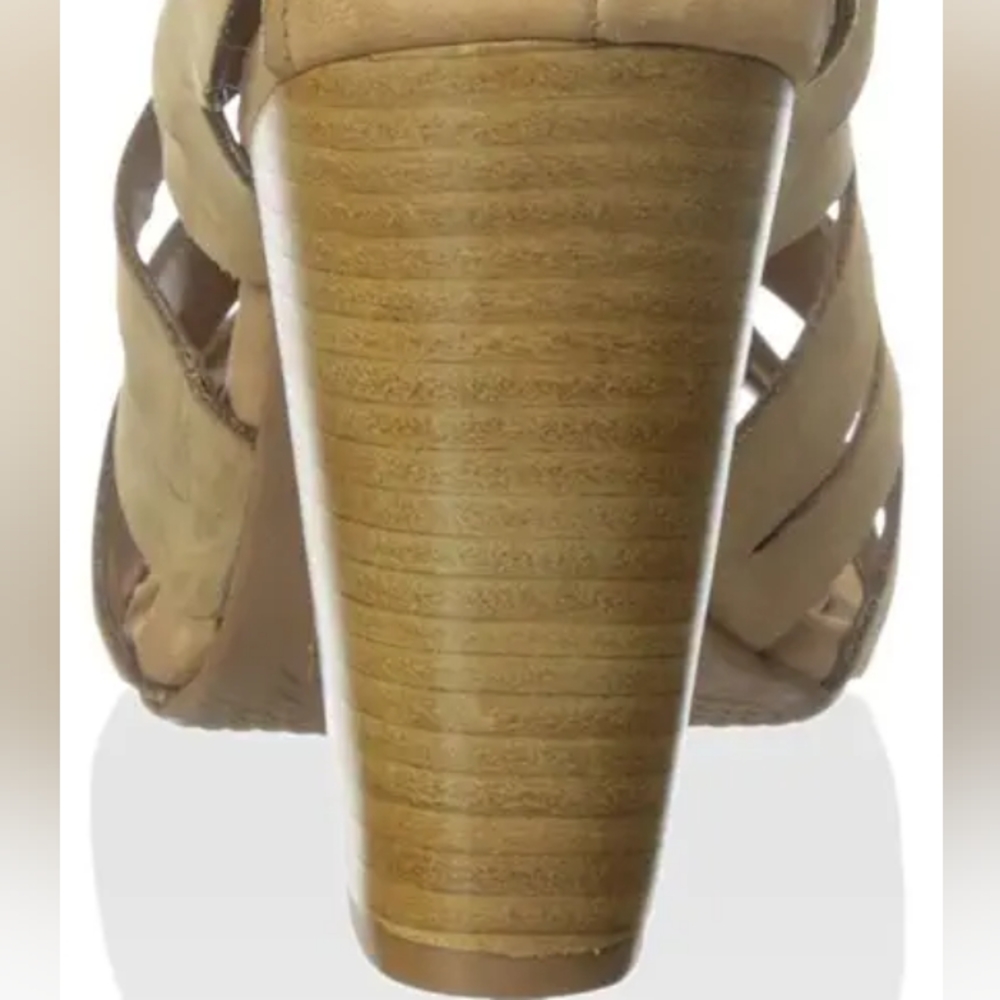 Klub Nico "Taurus" Nude Stacked Heel Sandals, Size 10 - Picture 5 of 6